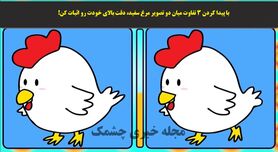 تست هوش | اگر اعدای تیز بینی داری دو تفاوت تصویر زو زیر ده ثانیه پیدا کن