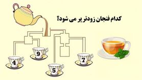 تست هوش | باهوشا سریع بگن کدوم فنجون زودتر پر میشه؟ + جواب